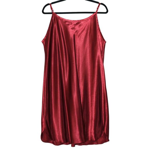 Beautiful Red Silky Mini Slip Dress Size Large - Picture 2 of 5